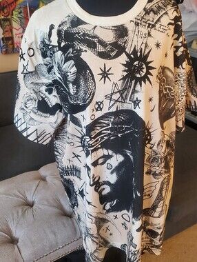 REBEL VENGEANCE JESUS GRAFFIC T' SHIRT UNISEX
